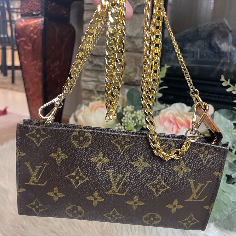Louis Vuitton Brown Monogram Chain Shoulder Bag - Picture 8 of 15